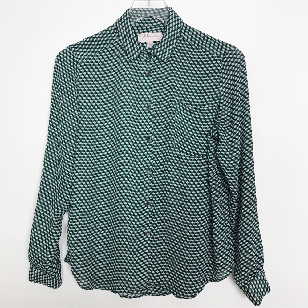 Philosophy Optical Illusion Print Blouse Multi XS
